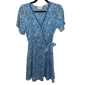 Sienna Sky Blue and White Floral Mini Dress